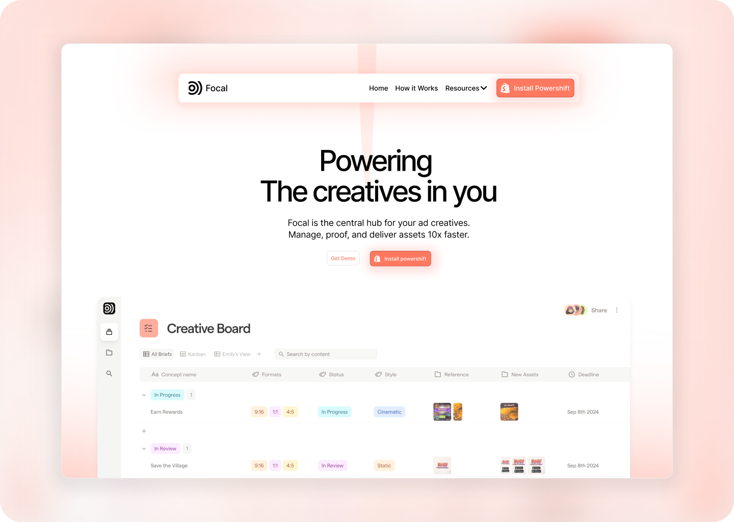 Focal Landing Page
